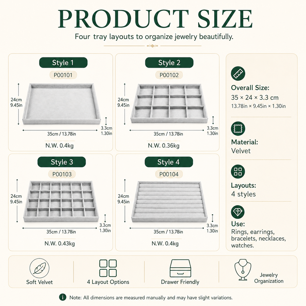Product dimensions