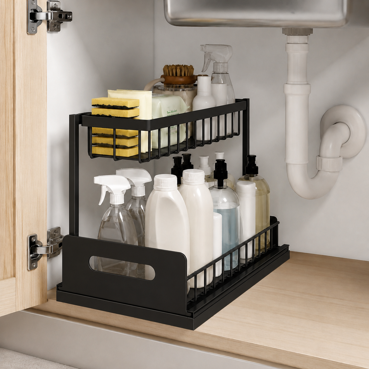 2-Tier Sliding Under-Sink Organizer