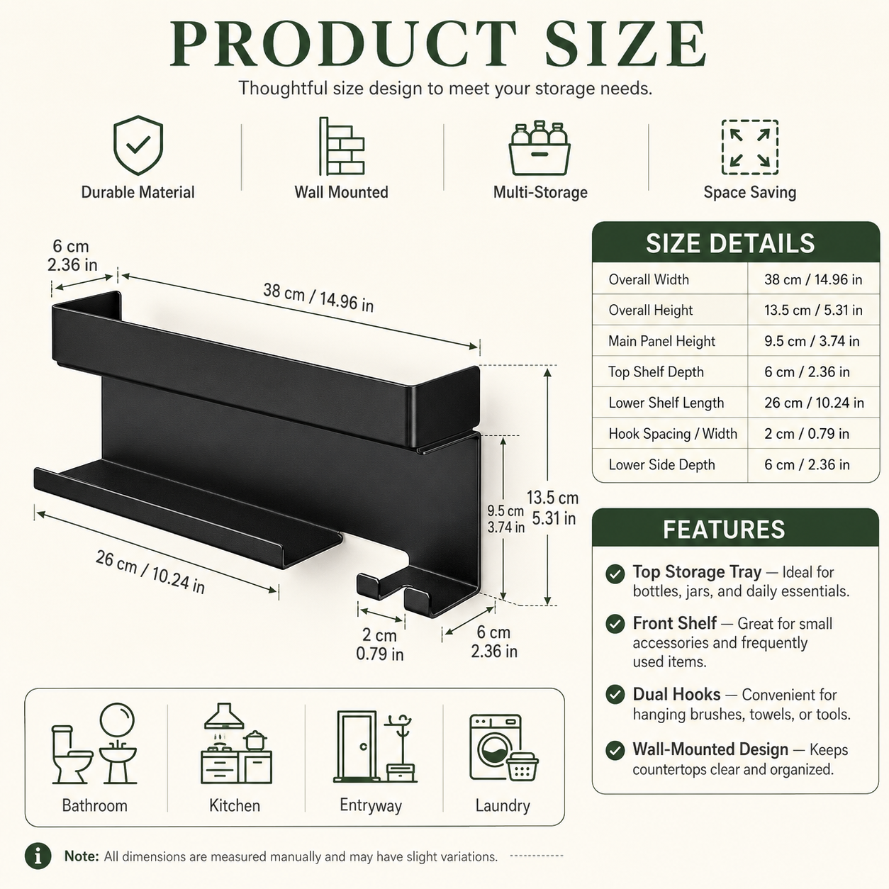 Product dimensions
