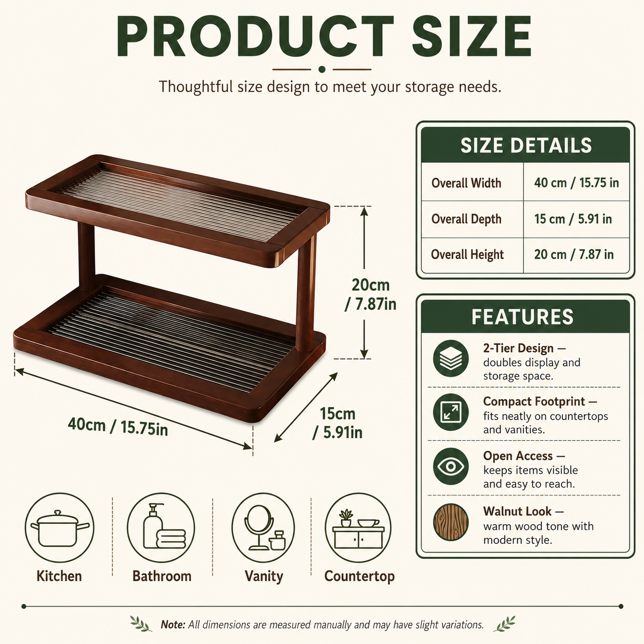 Product dimensions