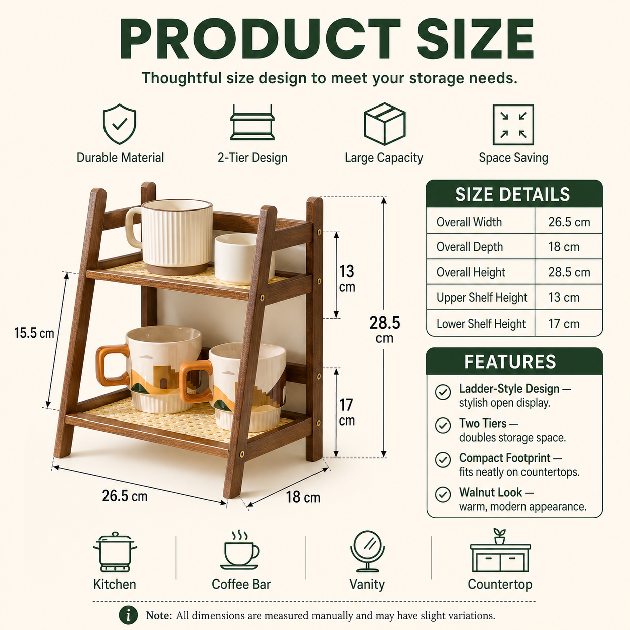 Product dimensions
