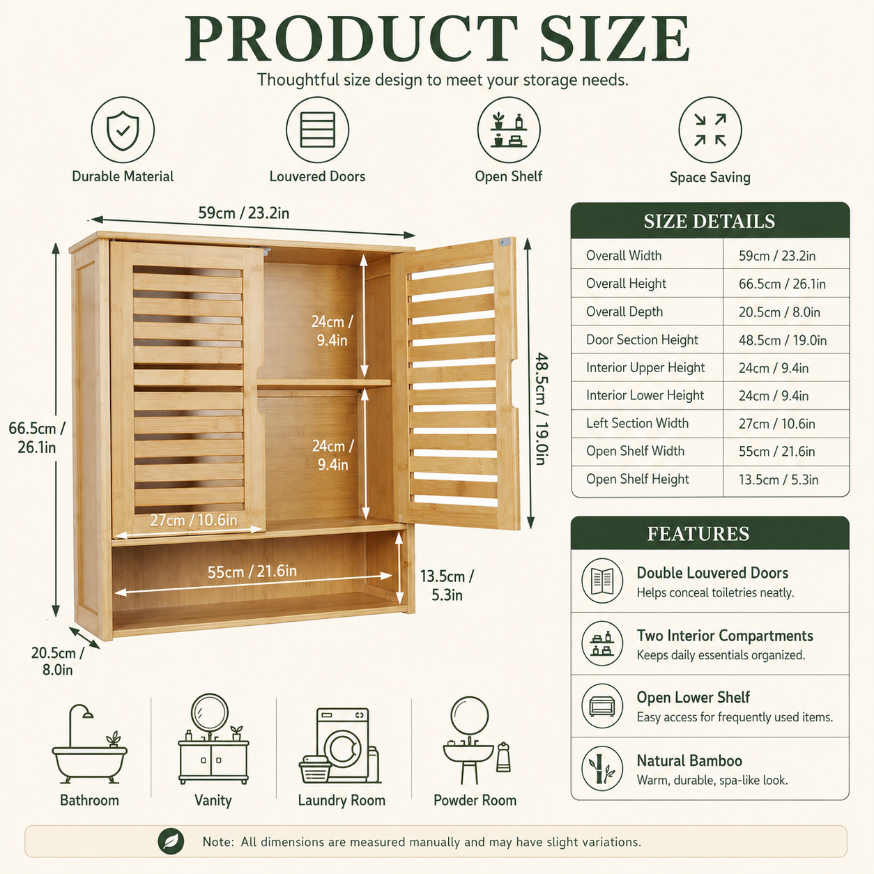 Product dimensions