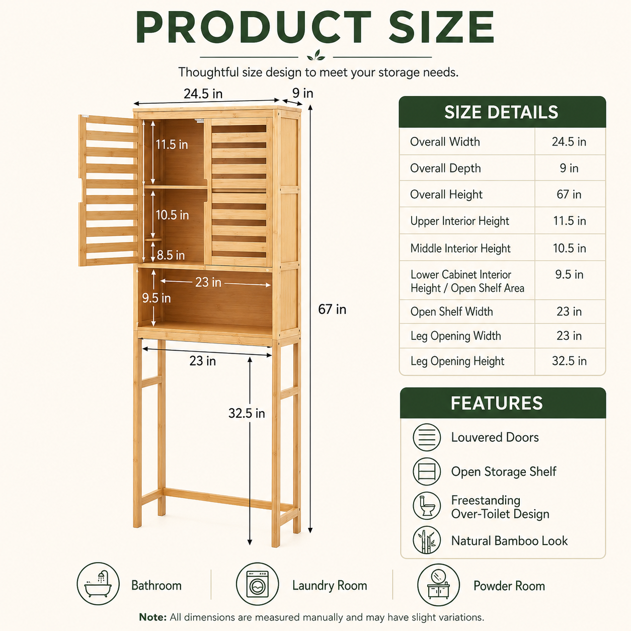 Product dimensions