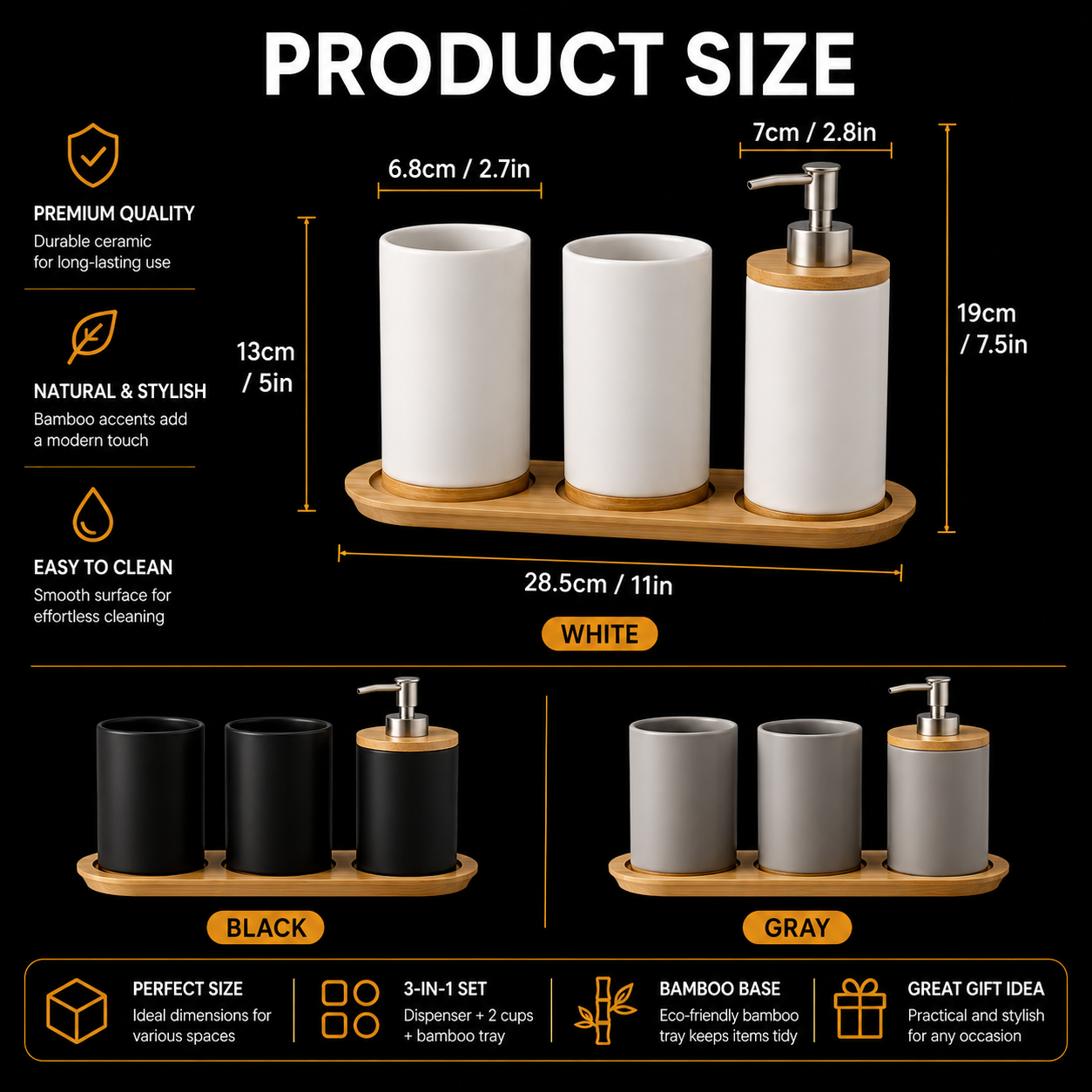 Product dimensions