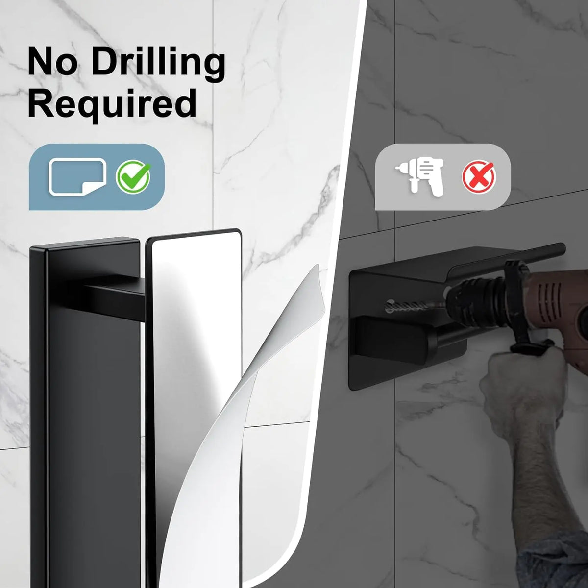 Self-Adhesive Towel Bar with Hook