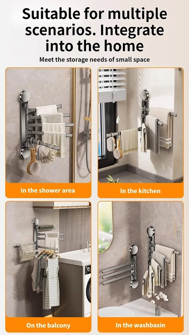 Rotating Suction-Cup Towel Rack