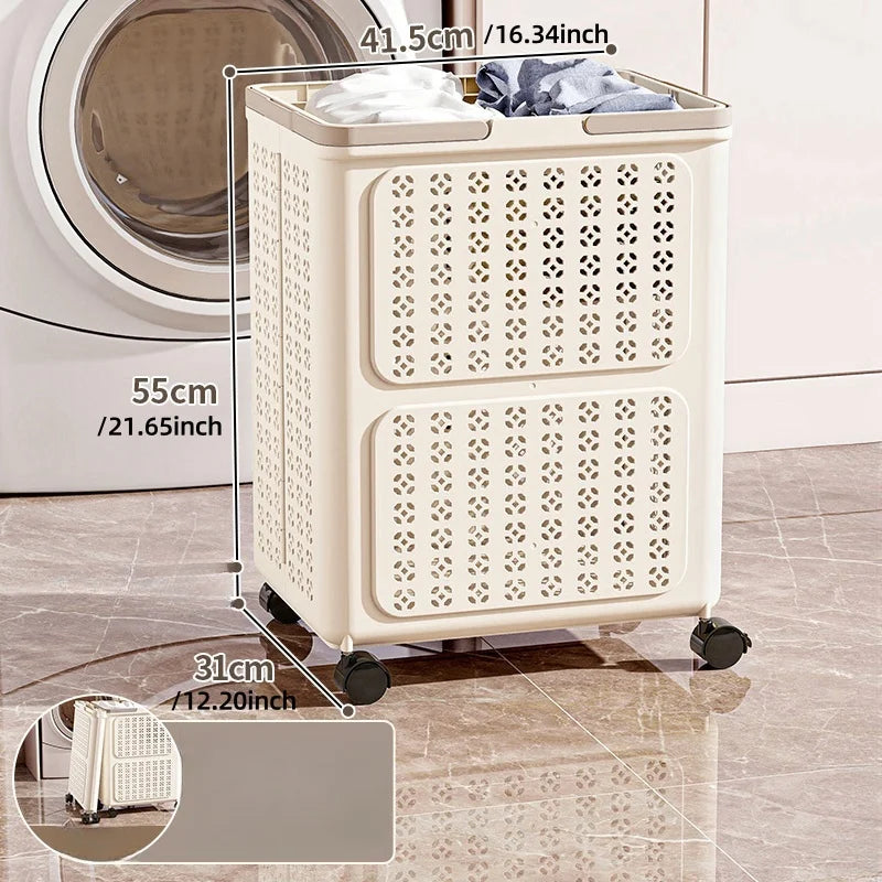 Foldable Rolling Laundry Basket