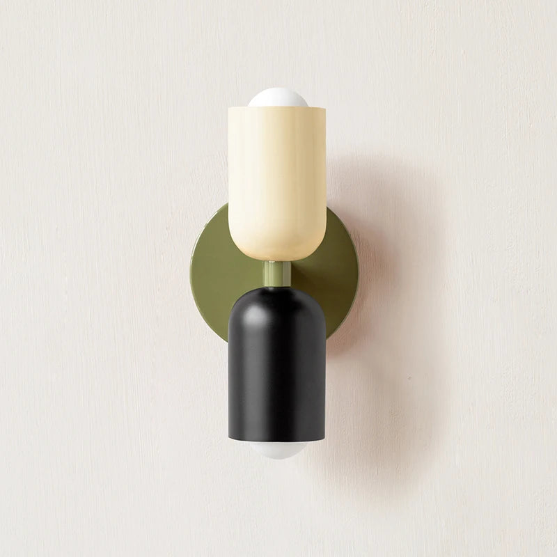 Two-Tone Macaron Dual-Bulb Wall Sconce