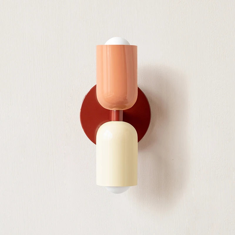 Two-Tone Macaron Dual-Bulb Wall Sconce