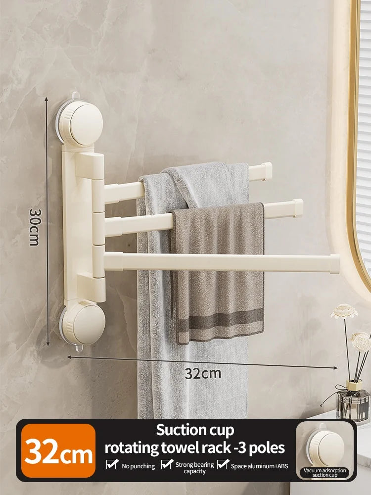 Rotating Suction-Cup Towel Rack