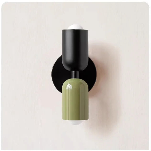 Two-Tone Macaron Dual-Bulb Wall Sconce