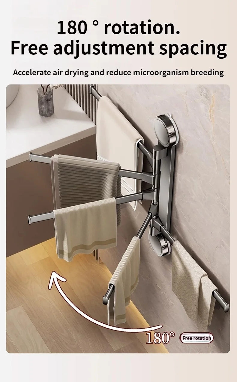 Rotating Suction-Cup Towel Rack