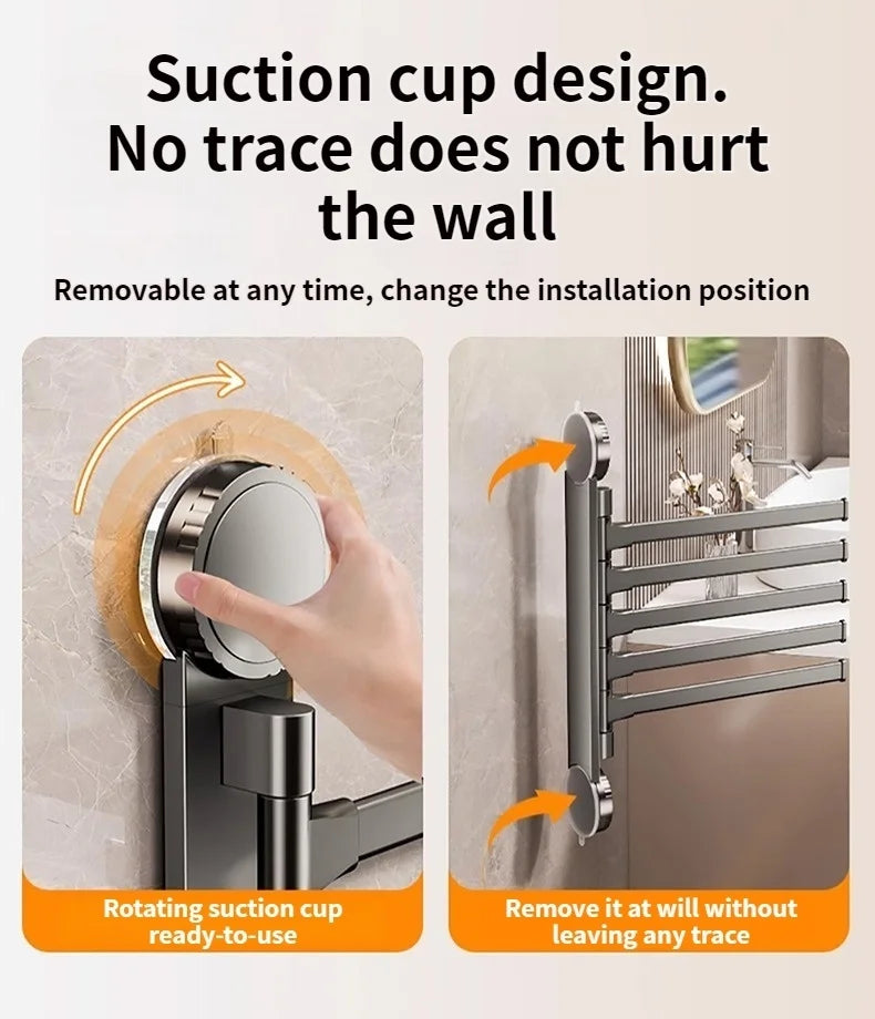 Rotating Suction-Cup Towel Rack