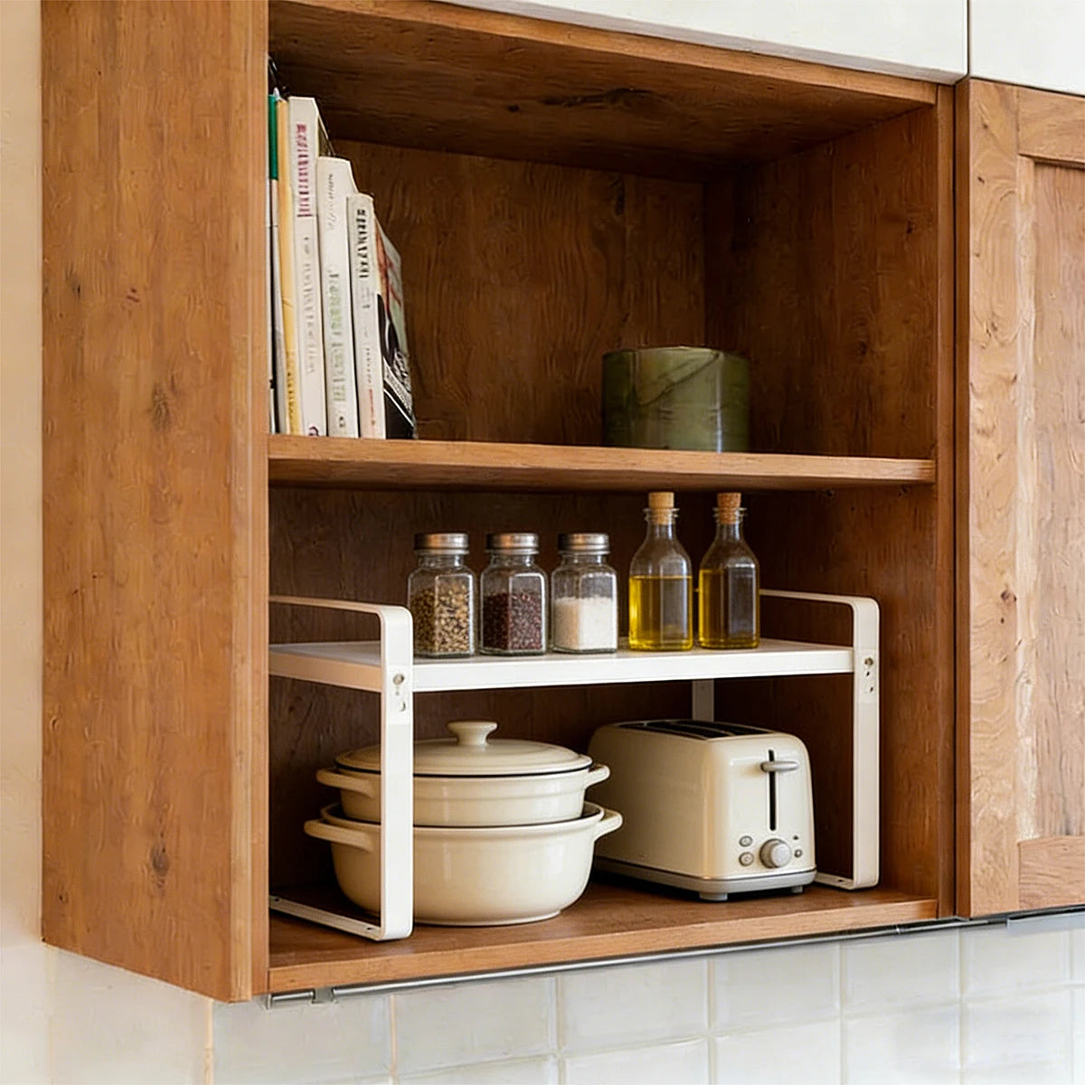 Extendable Cabinet Rack — styled in a bedroom or closet space