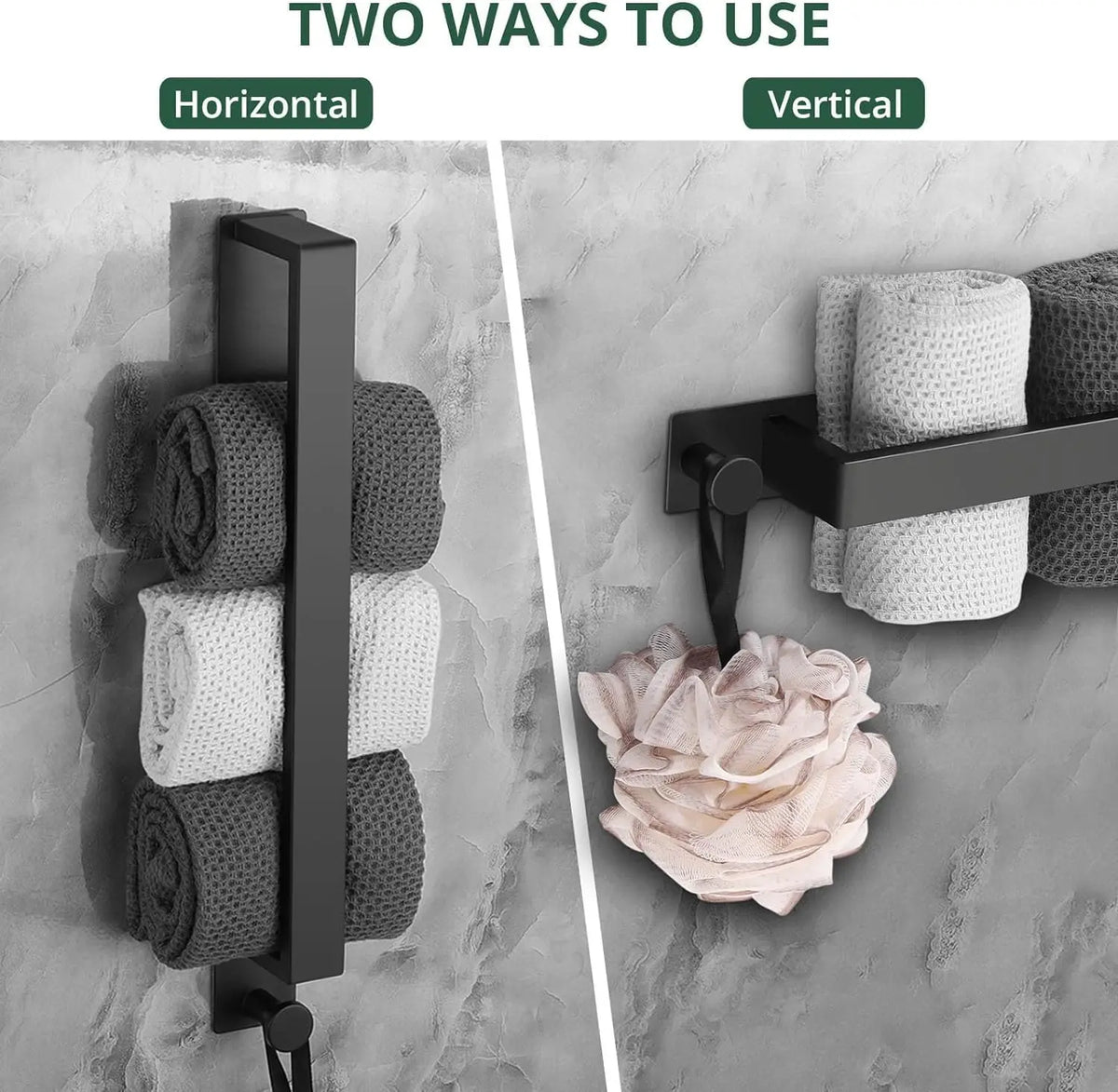 Self-Adhesive Towel Bar with Hook