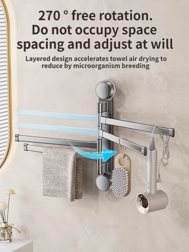 Rotating Suction-Cup Towel Rack