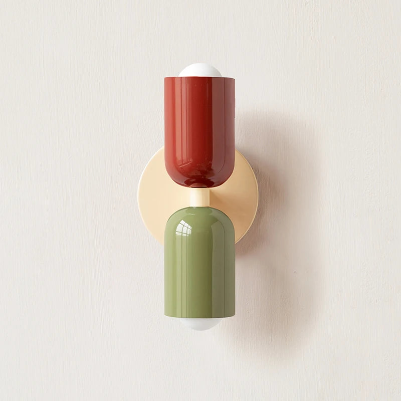 Two-Tone Macaron Dual-Bulb Wall Sconce