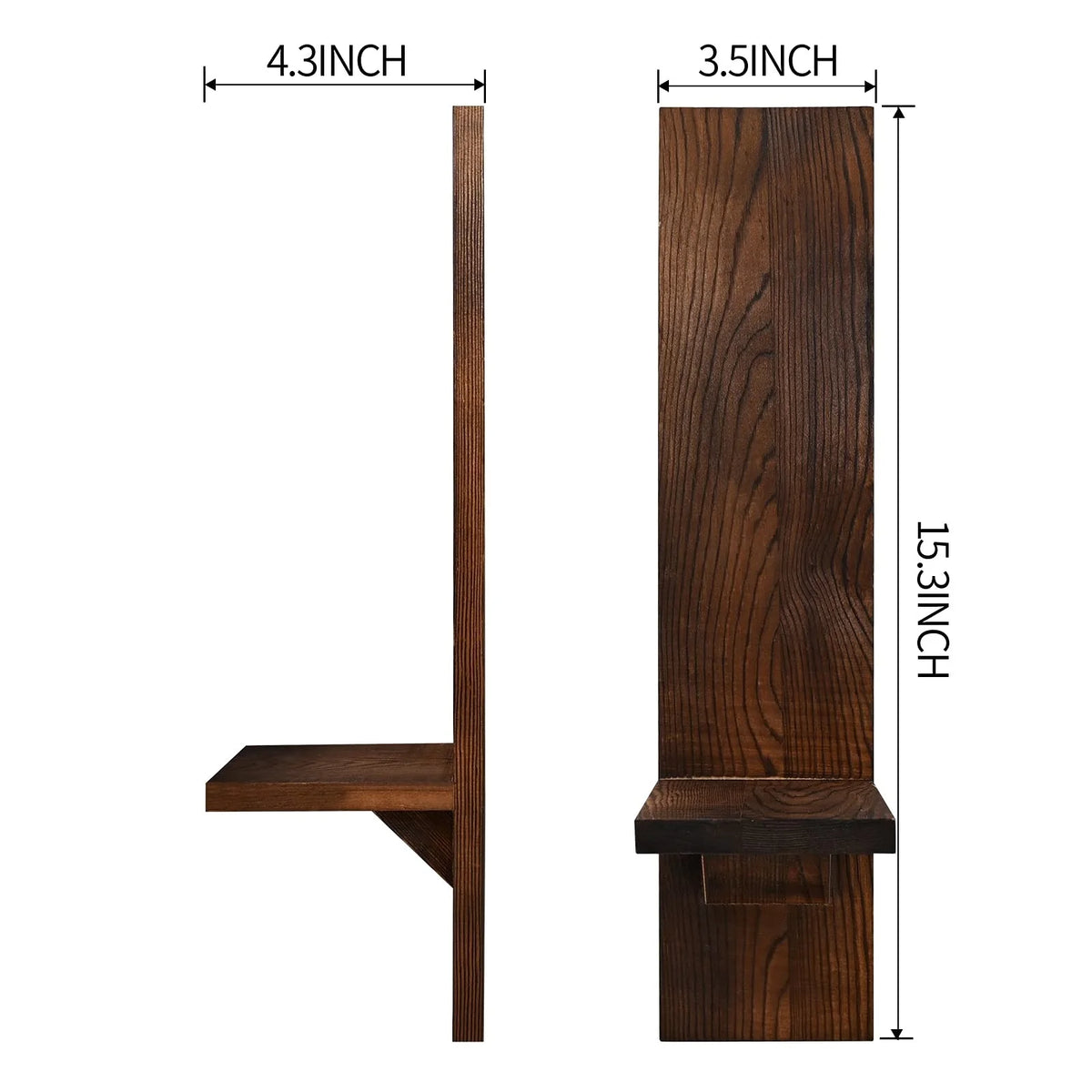 Rustic Wood Pillar Candle Wall Sconces, Set of 2