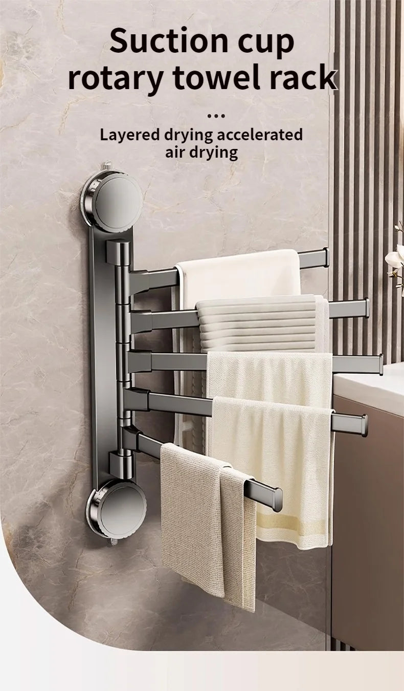 Rotating Suction-Cup Towel Rack