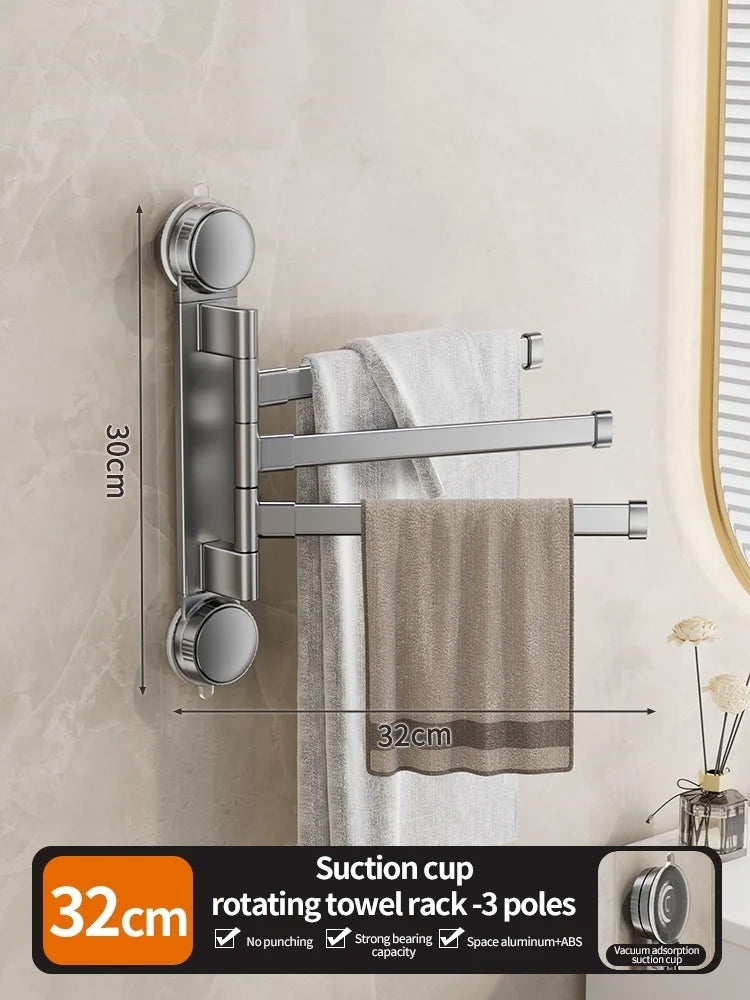 Rotating Suction-Cup Towel Rack