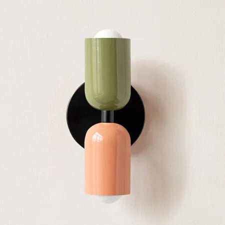 Two-Tone Macaron Dual-Bulb Wall Sconce