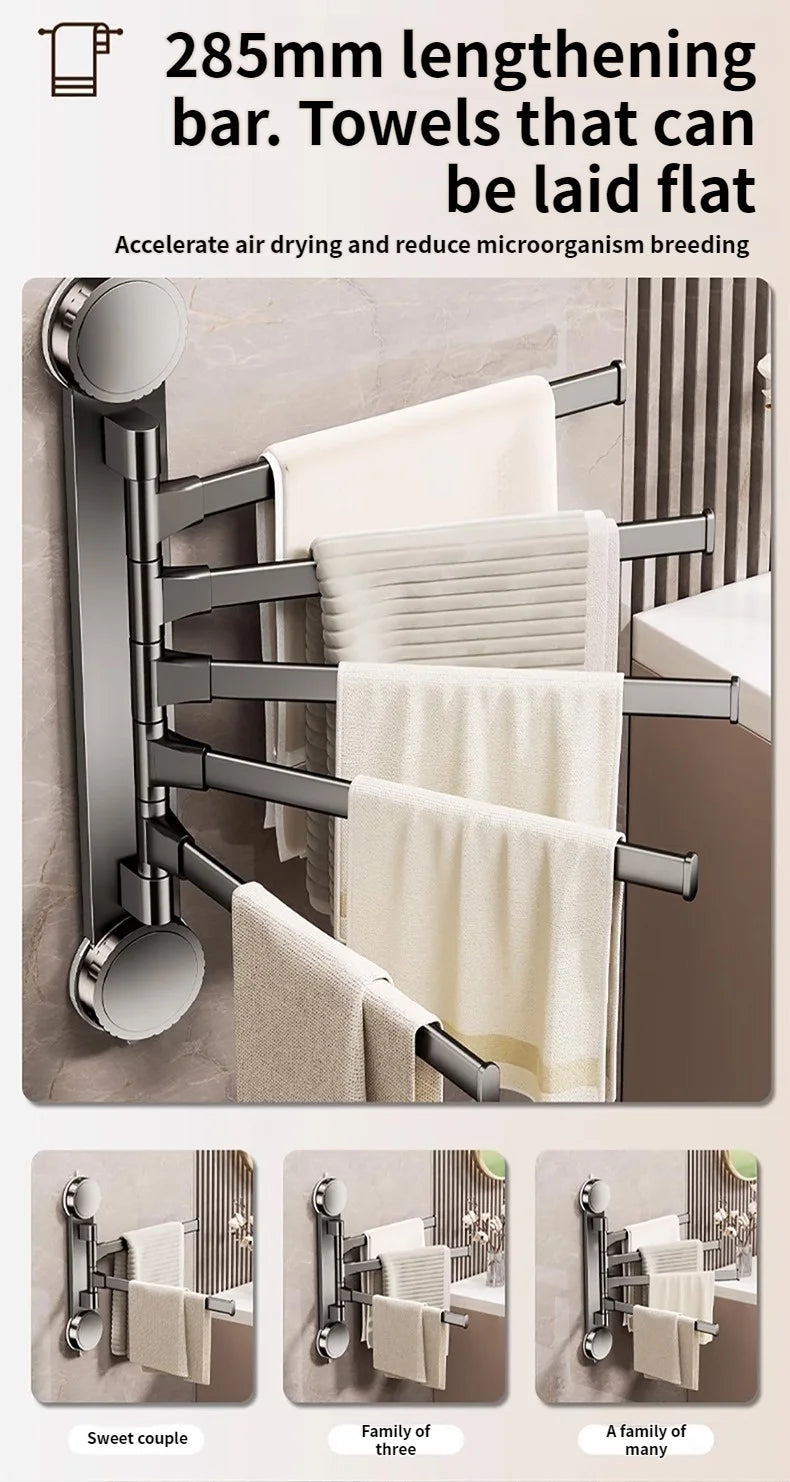 Rotating Suction-Cup Towel Rack