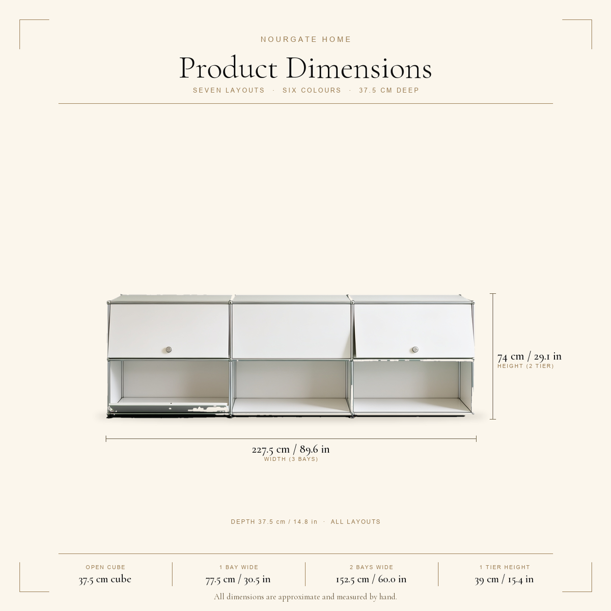 Product dimensions — Minimalist Modular Metal Storage Cabinet