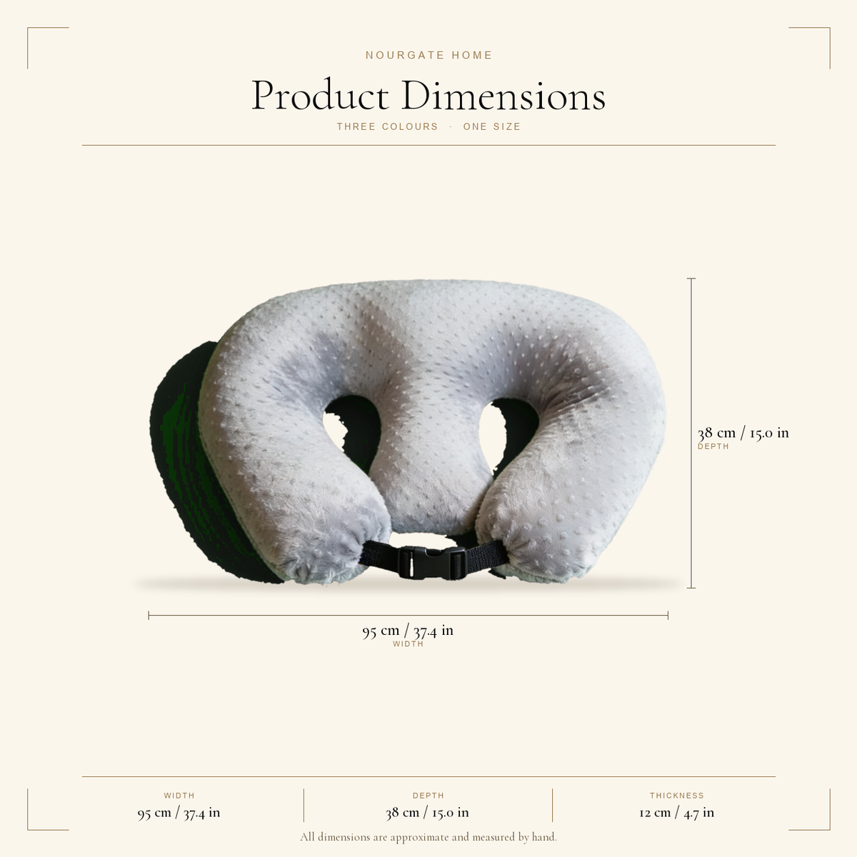 Product dimensions — Minky Dot Twin Nursing Pillow