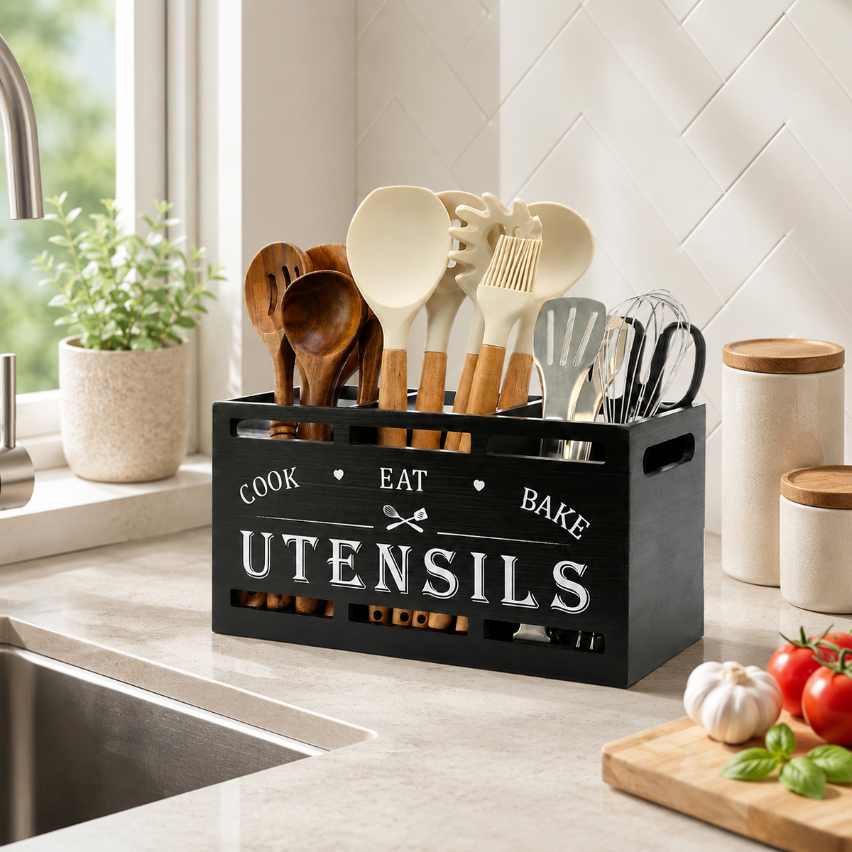 Wooden Utensil Caddy — product photo 5
