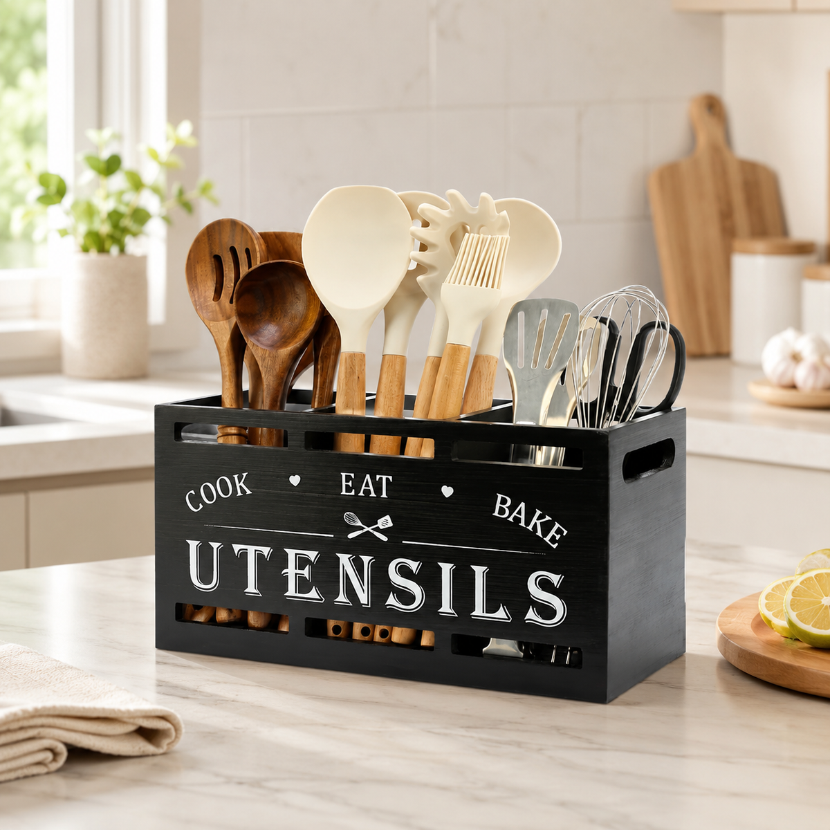 Wooden Utensil Caddy — product photo 6
